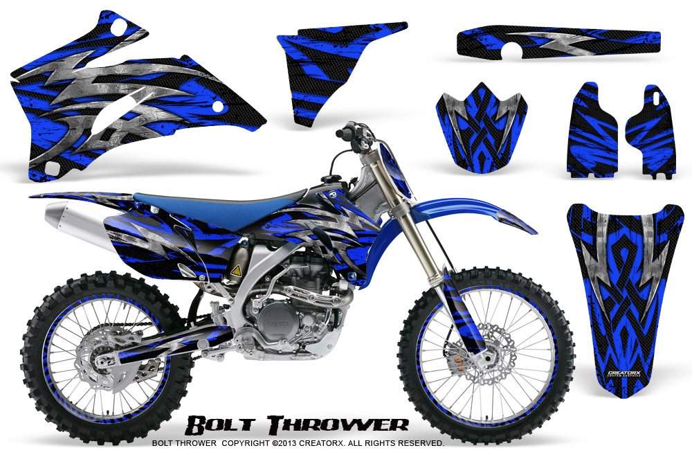 Yamaha YZ 250F 450F 06-09 Graphics Kit Bolt Thrower Blue NP Rims